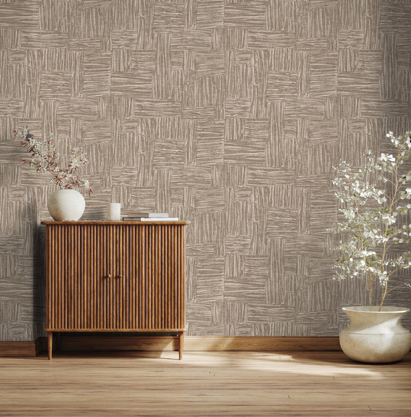 Beige Muse Brush Stroke Textured Wallpaper, Modern Minimalist Wall Covering, Neutral Shimmer Wall Decor