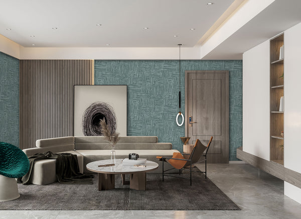 Green Muse Brush Stroke Textured Wallpaper, Modern Minimalist Wall Covering, Neutral Shimmer Wall Decor