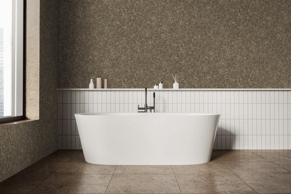 Brown Muse Plaster Texture Wallpaper, Natural Wallpaper, Modern & Minimalist Wall Covering, Modern Look Neutral Colors Glittering Wallcovering