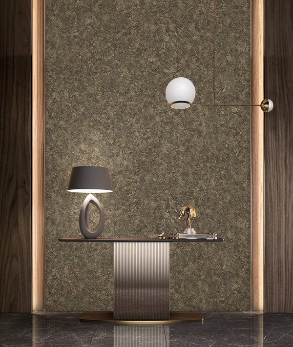 Brown Muse Plaster Texture Wallpaper, Natural Wallpaper, Modern & Minimalist Wall Covering, Modern Look Neutral Colors Glittering Wallcovering