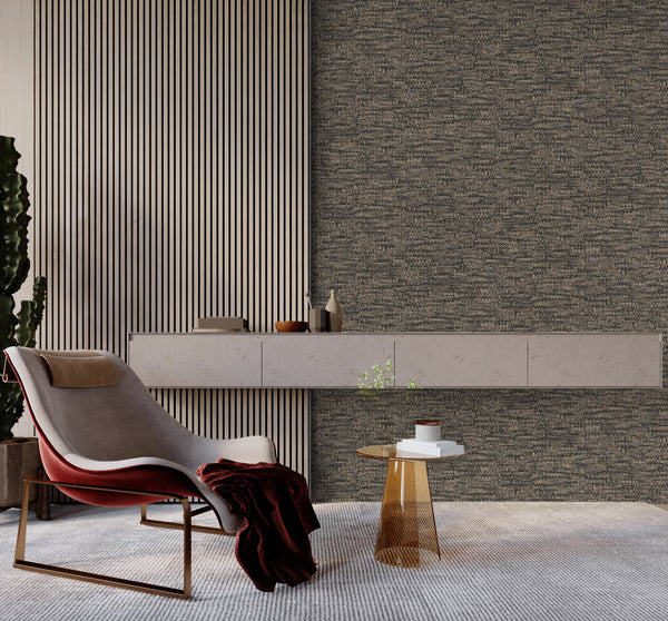 Brown-Beige Muse Crosshatch Texture Wallpaper, Natural Wallpaper, Modern & Minimalist Wall Covering, Modern Look Neutral Colors Glittering Wallcovering