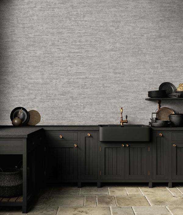 Gray Muse Stucco Texture Wallpaper, Natural Wallpaper, Modern & Minimalist Wall Covering, Modern Look Neutral Colors Glittering Wall Cover