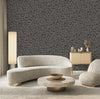 Dark Gray Leaf Pattern Wallpaper, Natural Wallpaper, Modern & Minimalist Wall Covering, Modern Look Neutral Colors Glittering Wallcovering