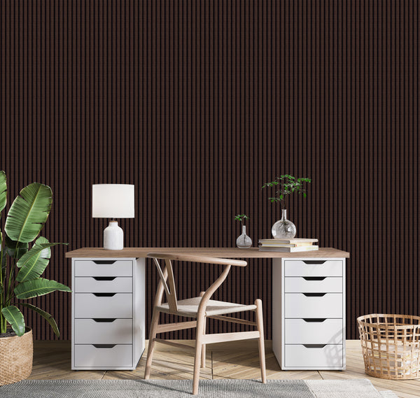 Dark Brown Woven Pattern Wall Panel, PS Wall Home Decoration Panel-Premium Quality