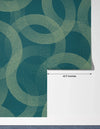 Green Stippled Circles Wallpaper, Seamless Pattern Mural, Oversized Custom Size Wall Art, Non-Woven, Non-Adhesive, Modern Wall Paper, Removable