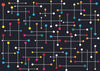 Colorful Lines, Dots Wallpaper, Black Background Mural, Oversized Custom Size Wall Art, Non-Woven, Non-Adhesive, Modern Wall Paper, Removable