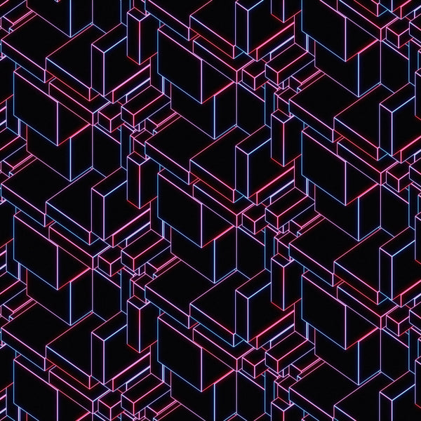 Glowing Futuristic Wallpaper, Abstract Geometric Mural, Oversized Custom Size Wall Art, Non-Woven, Non-Adhesive, Modern Wall Paper, Removable