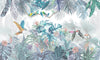 Tropic Jungle Scene Wallpaper, Parrots Mural, Oversized Custom Size Wall Art, Non-Woven, Non-Adhesive, Modern Wall Paper, Removable