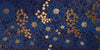 Blue and Gold Floral Wallpaper, Seamless Pattern Mural, Oversized Custom Size Wall Art, Non-Woven, Non-Adhesive, Modern Wall Paper, Removable