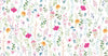 Watercolor Floral Wallpaper, Seamless Pattern Mural, Oversized Custom Size Wall Art, Non-Woven, Non-Adhesive, Modern Wall Paper, Removable