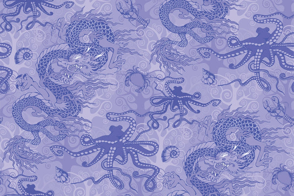 Toile de Jou, Purple Wallpaper, Seamless Pattern Mural, Oversized Custom Size Wall Art, Non-Woven, Non-Adhesive, Modern Wall Paper, Removable