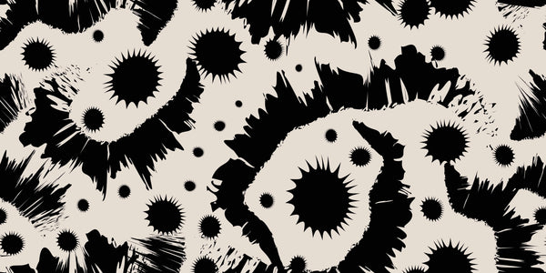 Black Splashes Wallpaper, Seamless Pattern Mural, Oversized Custom Size Wall Art, Non-Woven, Non-Adhesive, Modern Wall Paper, Removable