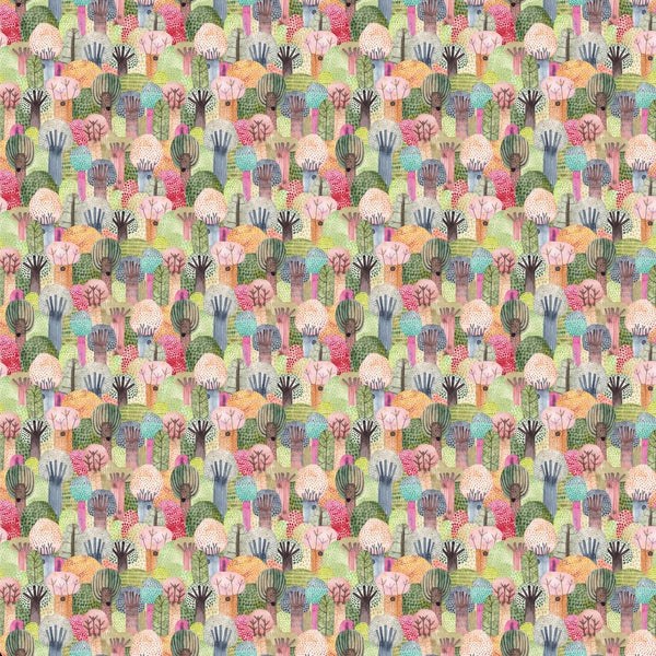 Childish Forest Wallpaper, Seamless Pattern Mural, Oversized Custom Size Wall Art, Non-Woven, Non-Adhesive, Modern Wall Paper, Removable