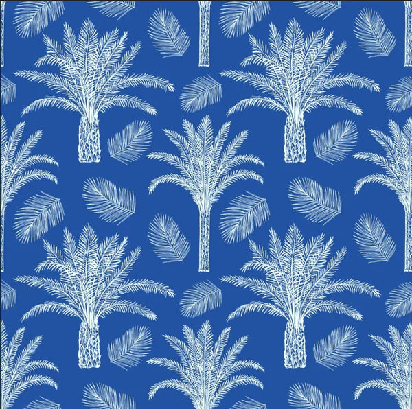 Palm Trees and Leaves Wallpaper, Seamless Pattern Mural, Oversized Custom Size Wall Art, Non-Woven, Non-Adhesive, Modern Wall Paper, Removable