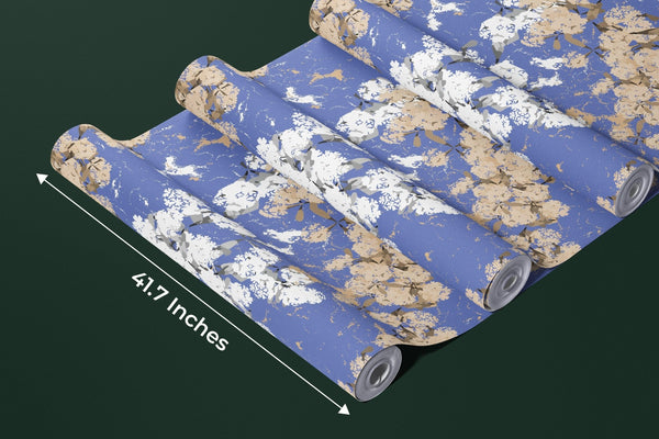 Abstract Floral, Blue Background Wallpaper, Seamless Pattern Mural, Oversized Custom Size Wall Art, Non - Woven, Non - Adhesive, Modern Wall Paper, Removable - Adawall Wallpaper - Registered Trade Accounts Only, Wallpaper Wholesale Account - W78171 - Adawall Wholesale - Wallpaper Wholesaler
