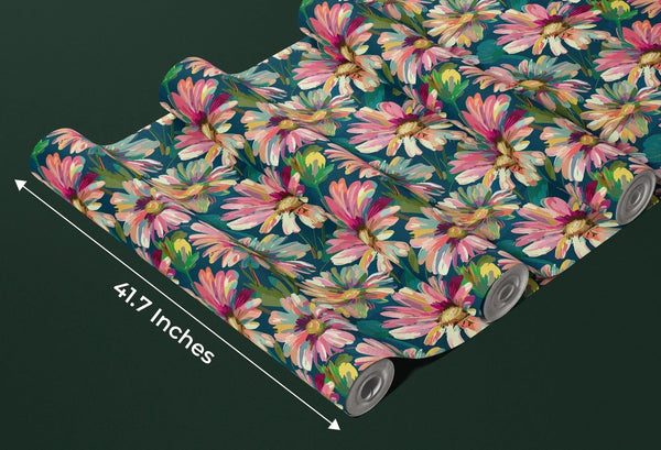 Abstract Flowers Blooming Wallpaper, Seamless Pattern Mural, Oversized Custom Size Wall Art, Non - Woven, Non - Adhesive, Modern Wall Paper, Removable - Adawall Wallpaper - Registered Trade Accounts Only, Wallpaper Wholesale Account - W77580 - Adawall Wholesale - Wallpaper Wholesaler