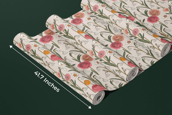 Abstract Handmade Floral Wallpaper, Seamless Pattern Mural, Oversized Custom Size Wall Art, Non - Woven, Non - Adhesive, Modern Wall Paper, Removable - Adawall Wallpaper - Registered Trade Accounts Only, Wallpaper Wholesale Account - W78011 - Adawall Wholesale - Wallpaper Wholesaler
