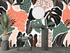 Abstract Shapes, Plants Wallpaper, Seamless Pattern Mural, Oversized Custom Size Wall Art, Non - Woven, Non - Adhesive, Modern Wall Paper, Removable - Adawall Wallpaper - Registered Trade Accounts Only, Wallpaper Wholesale Account - W77730 - Adawall Wholesale - Wallpaper Wholesaler