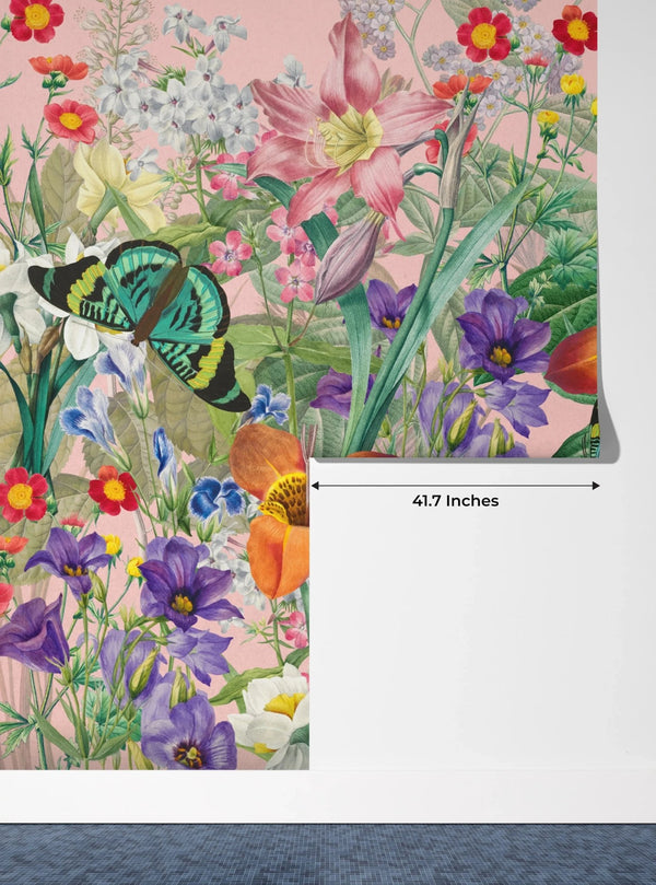 Aesthetic Wildflower Wallpaper, Botanical Mural, Oversized Custom Size Wall Art, Non - Woven, Non - Adhesive, Modern Wall Paper, Removable - Adawall Wallpaper - Registered Trade Accounts Only, Wallpaper Wholesale Account - W77957 - Adawall Wholesale - Wallpaper Wholesaler