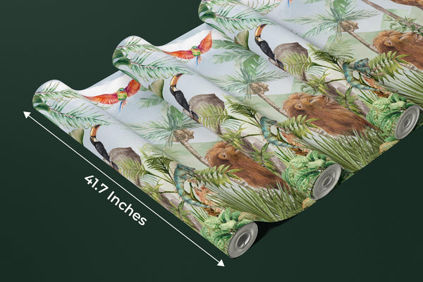 African Animals Wallpaper, Watercolor Wildlife Mural, Oversized Custom Size Wall Art, Non - Woven, Non - Adhesive, Modern Wall Paper, Removable - Adawall Wallpaper - Registered Trade Accounts Only, Wallpaper Wholesale Account - W78093 - Adawall Wholesale - Wallpaper Wholesaler