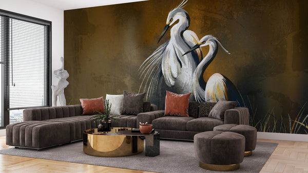 Art Birds Wallpaper, Brown Textured Background Mural, Oversized Custom Size Wall Art, Non - Woven, Non - Adhesive, Modern Wall Paper, Removable - Adawall Wallpaper - Registered Trade Accounts Only, Wallpaper Wholesale Account - W78226 - Adawall Wholesale - Wallpaper Wholesaler