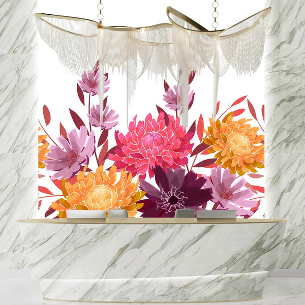 Art Floral Wallpaper, Seamless Pattern Mural, Oversized Custom Size Wall Art, Non - Woven, Non - Adhesive, Modern Wall Paper, Removable - Adawall Wallpaper - Registered Trade Accounts Only, Wallpaper Wholesale Account - W78072 - Adawall Wholesale - Wallpaper Wholesaler