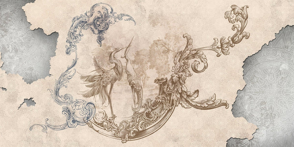 Baroque Wallpaper, Classic Style Mural, Oversized Custom Size Wall Art, Non - Woven, Non - Adhesive, Modern Wall Paper, Removable - Adawall Wallpaper - Registered Trade Accounts Only, Wallpaper Wholesale Account - W77651 - Adawall Wholesale - Wallpaper Wholesaler