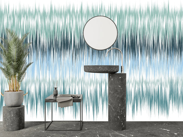 Abstract Wallpaper, Watercolor Stripe Mural, Oversized Custom Size Wall Art, Non-Woven, Non-Adhesive, Modern Wall Paper, Removable