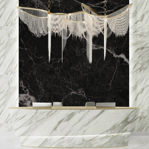 Black and White Granite Marble Background Wallpaper, Royal Mural, Oversized Custom Size Wall Art, Non-Woven, Non-Adhesive, Modern Wall Paper, Removable