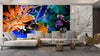 Beautiful Flowers Wallpaper, Black Background Mural, Oversized Custom Size Wall Art, Non - Woven, Non - Adhesive, Modern Wall Paper, Removable - Adawall Wallpaper - Registered Trade Accounts Only, Wallpaper Wholesale Account - W77602 - Adawall Wholesale - Wallpaper Wholesaler