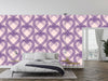 Purple Heart Wallpaper, Seamless Pattern Mural, Oversized Custom Size Wall Art, Non-Woven, Non-Adhesive, Modern Wall Paper, Removable