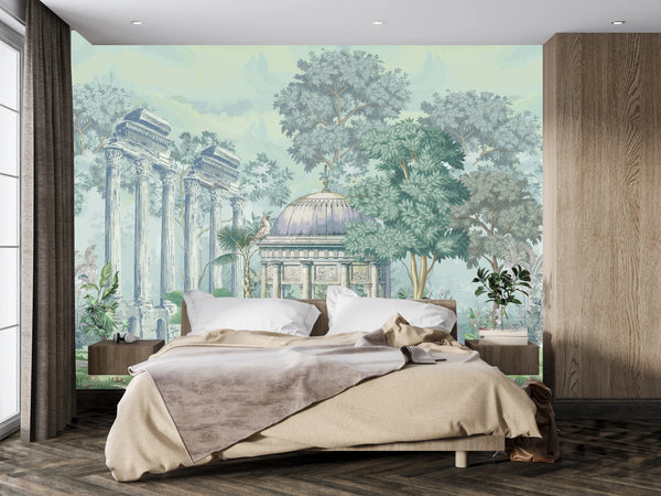 Ancient Greek Architecture Wallpaper, Garden Mural, Oversized Custom Size Wall Art, Non-Woven, Non-Adhesive, Modern Wall Paper, Removable