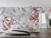 Peony Flowers Wallpaper, Pink Mural, Oversized Custom Size Wall Art, Non-Woven, Non-Adhesive, Modern Wall Paper, Removable