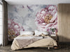 Peony Flowers Wallpaper, Pink Mural, Oversized Custom Size Wall Art, Non-Woven, Non-Adhesive, Modern Wall Paper, Removable