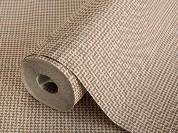 Beige Classic Houndstooth Wallpaper, Textured Non - Adhesive Wallcovering - Adawall Wallpaper - Registered Trade Accounts Only, Wallpaper Wholesale Account - 3718-3 - Adawall Wholesale - Wallpaper Wholesaler