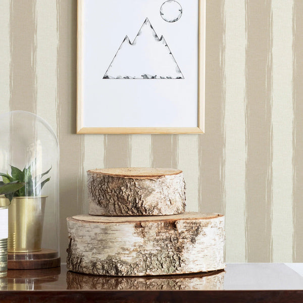 Beige Large Striped Wallpaper, Rich Textured Wallcovering, Traditional, White Light Color, Extra Large 114 sq ft Roll, Washable Modern Wall Paper - Adawall Wallpaper - Registered Trade Accounts Only, Wallpaper Wholesale Account - 4709-3 - Adawall Wholesale - Wallpaper Wholesaler