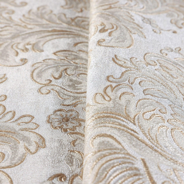 Beige Rich Baroque Damask Wallpaper Deep Embossed Shimmering Vintage Design - Walloro High End Wallcoverings & More