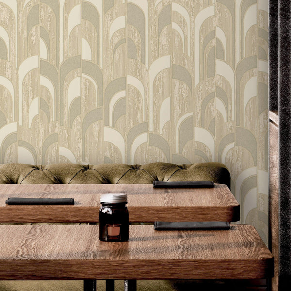 Beige Round Shapes Deep Embossed Wallpaper, Modern Geometric Flocked Wallcovering - Adawall Wallpaper - Registered Trade Accounts Only, Wallpaper Wholesale Account - 1209-3 - Adawall Wholesale - Wallpaper Wholesaler