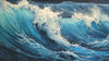 Big Wave in a Raging Sea Wallpaper, Oil Painting Mural, Oversized Custom Size Wall Art, Non - Woven, Non - Adhesive, Modern Wall Paper, Removable - Adawall Wallpaper - Registered Trade Accounts Only, Wallpaper Wholesale Account - W77613 - Adawall Wholesale - Wallpaper Wholesaler