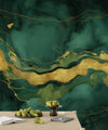 Black and Green Marble Wallpaper, Abstract Mural, Oversized Custom Size Wall Art, Non - Woven, Non - Adhesive, Modern Wall Paper, Removable - Adawall Wallpaper - Registered Trade Accounts Only, Wallpaper Wholesale Account - W77920 - Adawall Wholesale - Wallpaper Wholesaler