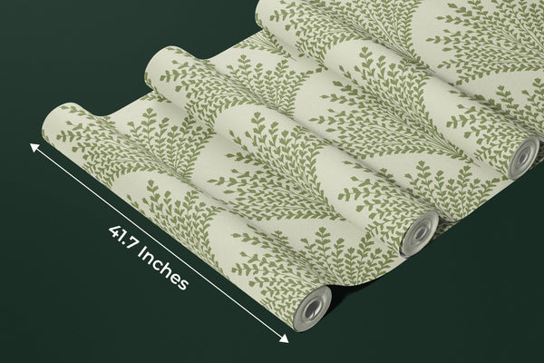 Bouquet of Leaves Wallpaper, Pastel Green Mural, Oversized Custom Size Wall Art, Non - Woven, Non - Adhesive, Modern Wall Paper, Removable - Adawall Wallpaper - Registered Trade Accounts Only, Wallpaper Wholesale Account - W77556 - Adawall Wholesale - Wallpaper Wholesaler