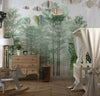 Trees Wallpaper, Foggy Forest Mural, Oversized Custom Size Wall Art, Non-Woven, Non-Adhesive, Modern Wall Paper, Removable