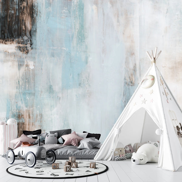 Abstract Brush Strokes Wallpaper, Seamless Pattern Mural, Oversized Custom Size Wall Art, Non-Woven, Non-Adhesive, Modern Wall Paper, Removable