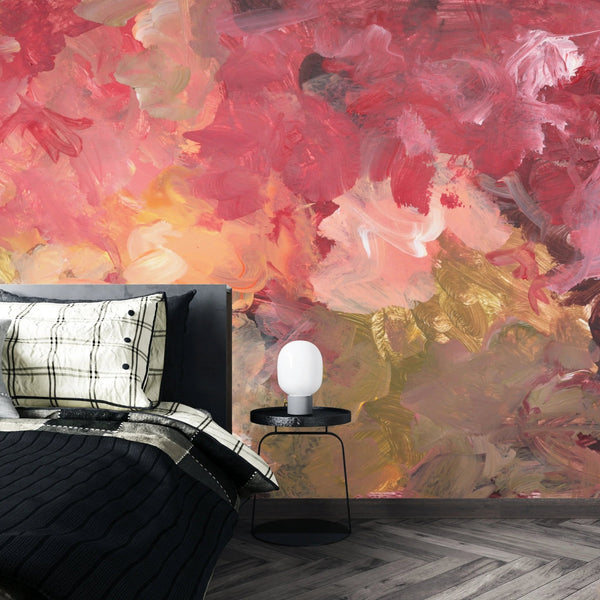 Bright Colors Wallpaper, Acrylic Brush Strokes Mural, Oversized Custom Size Wall Art, Non - Woven, Non - Adhesive, Modern Wall Paper, Removable - Adawall Wallpaper - Registered Trade Accounts Only, Wallpaper Wholesale Account - W78222 - Adawall Wholesale - Wallpaper Wholesaler