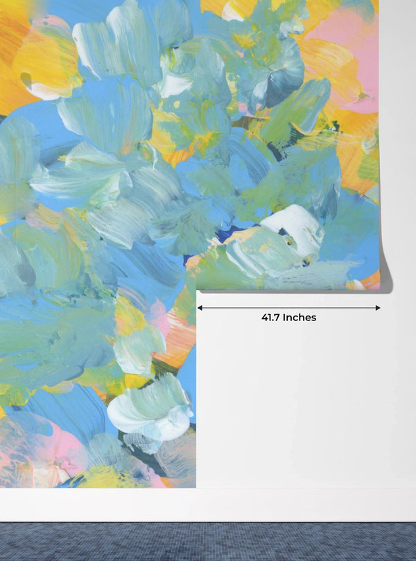 Bright Colors Wallpaper, Acrylic Paint Strokes Mural, Oversized Custom Size Wall Art, Non - Woven, Non - Adhesive, Modern Wall Paper, Removable - Adawall Wallpaper - Registered Trade Accounts Only, Wallpaper Wholesale Account - W78223 - Adawall Wholesale - Wallpaper Wholesaler