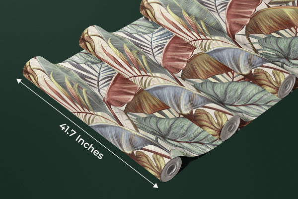 Brown and Green Leaves Wallpaper, Natural Wall Mural, Oversized Custom Size Wall Art, Non - Woven, Non - Adhesive, Modern Wall Paper, Removable - Adawall Wallpaper - Registered Trade Accounts Only, Wallpaper Wholesale Account - W77491 - Adawall Wholesale - Wallpaper Wholesaler