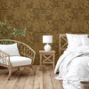 Brown Elegant Patchwork Deep Embossed Wallpaper, 3D Textured Luxury Damask Wallcovering - Walloro High End Wallcoverings & More