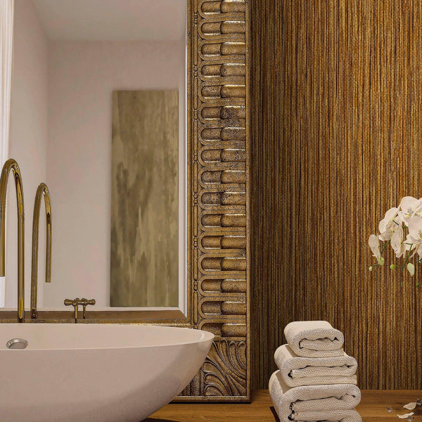 Brown Elegant Striped Embossed Wallpaper, Jute Natural Color Linen Textured Wallcovering - Adawall Wallpaper - Registered Trade Accounts Only, Wallpaper Wholesale Account - 5801-5 - Adawall Wholesale - Wallpaper Wholesaler
