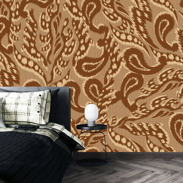 Brown Ikat Wallpaper, Seamless Pattern Mural, Oversized Custom Size Wall Art, Non - Woven, Non - Adhesive, Modern Wall Paper, Removable - Adawall Wallpaper - Registered Trade Accounts Only, Wallpaper Wholesale Account - W77981 - Adawall Wholesale - Wallpaper Wholesaler