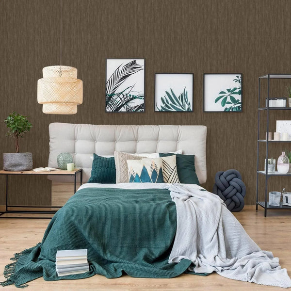 Brown Modern Stripped Pattern Wallpaper, Embossed 3D Textured Neutral Colors Abstract Wallcovering - Walloro High End Wallcoverings & More